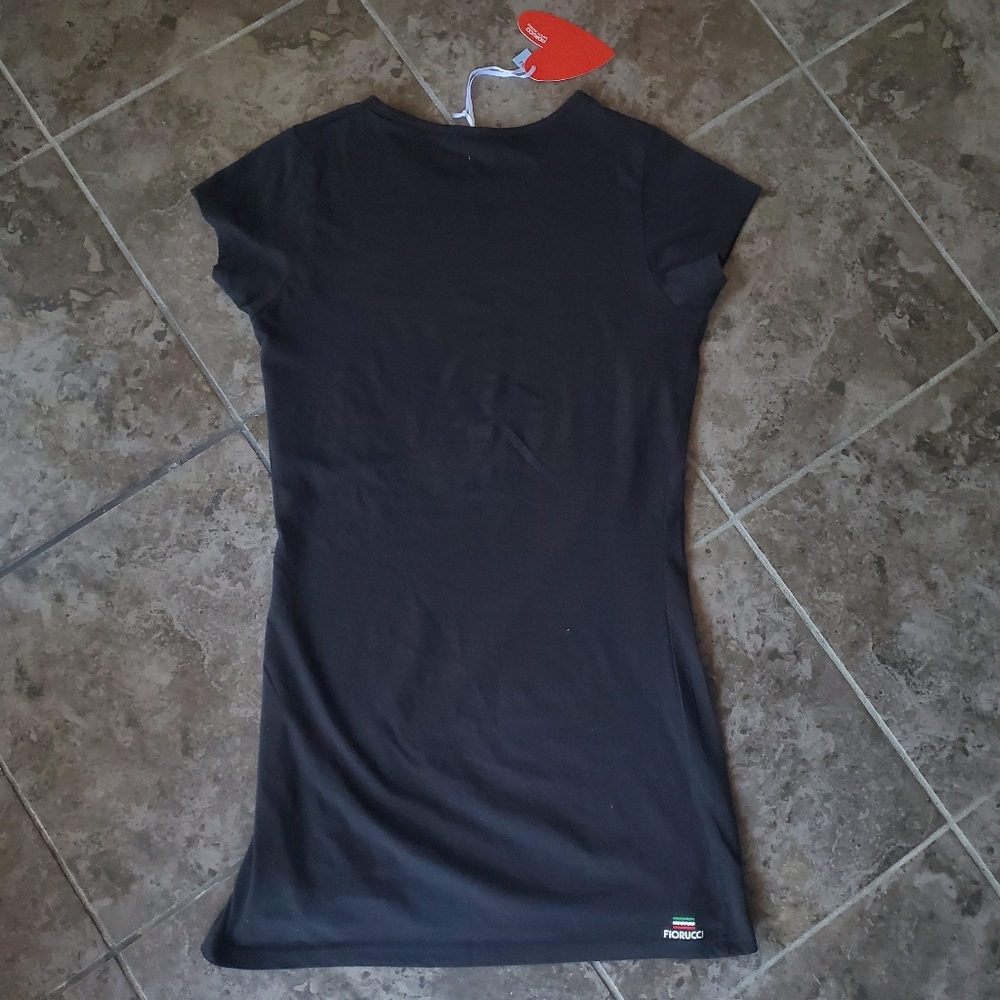 Fiorucci Italy little black t-shirt dress micro mini cotton designer size S - Picture 3 of 10